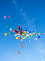 Colorful flying balloons