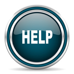 help blue glossy web icon
