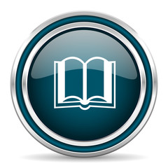 book blue glossy web icon