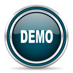 demo blue glossy web icon