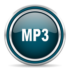 mp3 blue glossy web icon