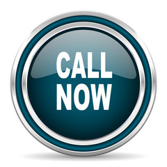 call now blue glossy web icon