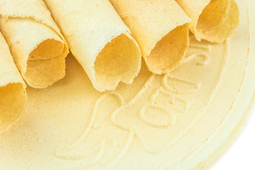 christmas waffle on white background