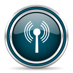 wifi blue glossy web icon