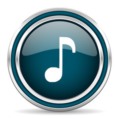 music blue glossy web icon