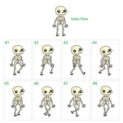 Deurstickers Animation of skeleton walking © ddraw
