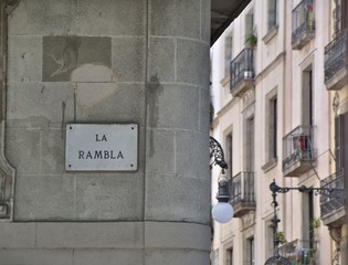 Naklejka premium La Rambla in Barcelona