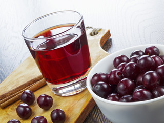 cherry juice in a glass