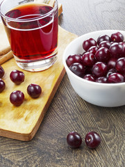 cherry juice in a glass