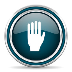 Obraz premium stop blue glossy web icon