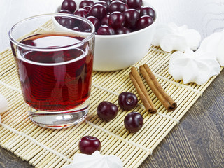 cherry juice in a glass