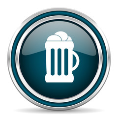 beer blue glossy web icon