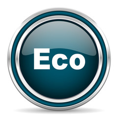 eco blue glossy web icon