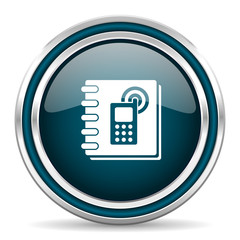 phonebook blue glossy web icon