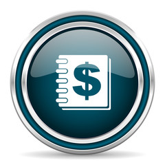 money blue glossy web icon
