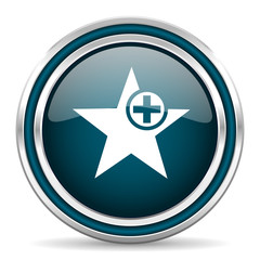 star blue glossy web icon