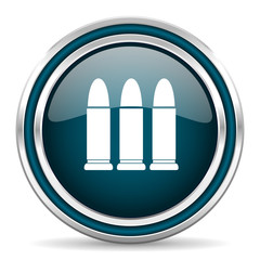 ammunition blue glossy web icon