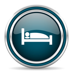 hotel blue glossy web icon