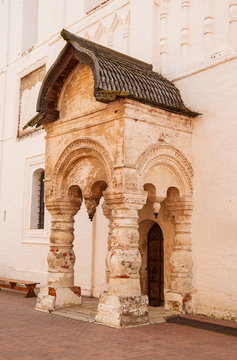 Porch of the ancient church of Our Saviour in Rostov Veliky