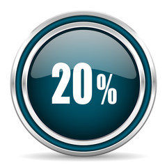 20 percent blue glossy web icon
