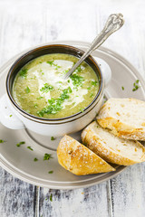 Homemade cream of broccoli soup