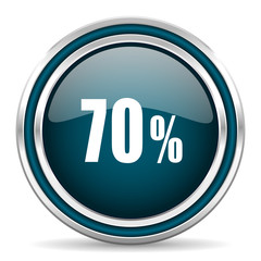 70 percent blue glossy web icon