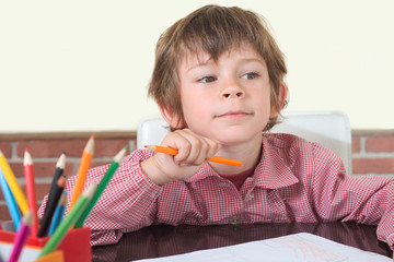 student listening in class