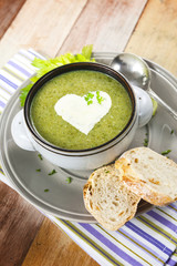 Homemade cream of broccoli soup