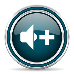 speaker volume blue glossy web icon
