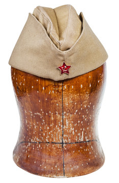 military field cap with soviet red star sign