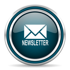 newsletter blue glossy web icon