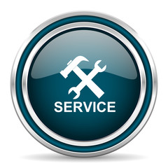 service blue glossy web icon