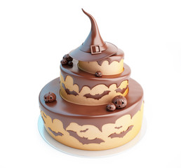 halloween cake 3d Illustrations on a white background
