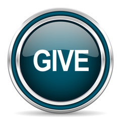 give blue glossy web icon