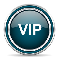 vip blue glossy web icon