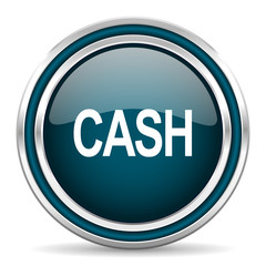 cash blue glossy web icon