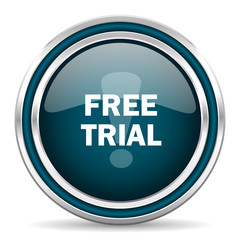 free trial blue glossy web icon