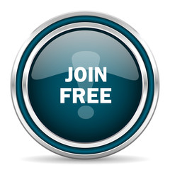 join free blue glossy web icon