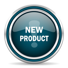 new product blue glossy web icon