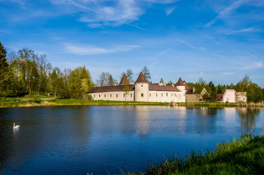 Lake with Castle Waldreichs in Lower Austria