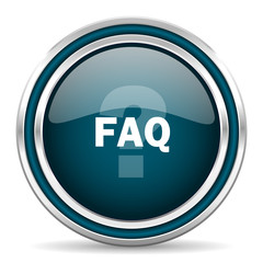 faq blue glossy web icon