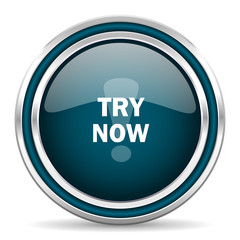 try now blue glossy web icon