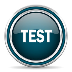 test blue glossy web icon