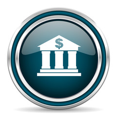 bank blue glossy web icon