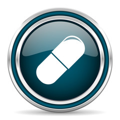 drugs blue glossy web icon
