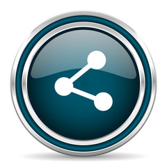 share blue glossy web icon