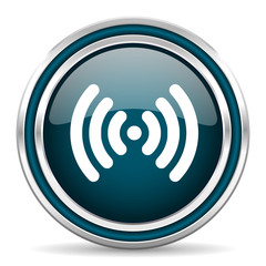 wifi blue glossy web icon