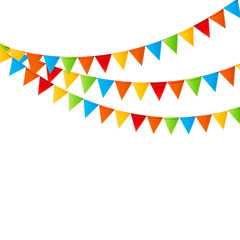 Obraz premium Party Background with Flags Vector Illustration