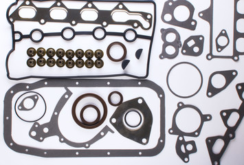 gaskets for motor on a white background