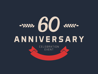 Obraz premium Sixty years anniversary celebration logotype. 60th anniversary logo.